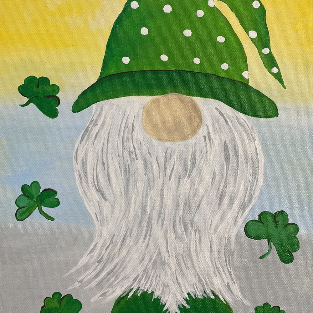 Lucky Gnome 14” x 11” Original Art Decor Wall Hanging Painting - Picture 6 of 11